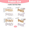 16Pcs 4 Style Brass Word Faith & Baby Stud Earrings for Women KK-CA0002-44-2