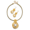 Round Alloy & Aluminum Wire & Imitation Pearl Jewelry Set FS-WG2DEC3-01-3
