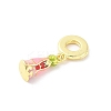 Brass Enamel Virgin European Dangle Charms KK-Z101-03G-01-2