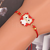 Fashion Owl Glass Seed Bead Link Adjustable Bracelets VY0389-2-1