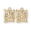 Brass Micro Pave Clear Cubic Zirconia Pendants KK-G491-19G-1