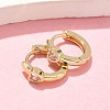 Heart Brass Micro Pave Clear Cubic Zirconia Hoop Earrings EJEW-Z102-28G-2