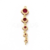 Rack Plating Brass Pave Cubic Zirconia Connector Charms KK-G458-02G-05-2