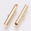 Brass Slide On End Clasp Tubes KK-Q747-11G-KC-2