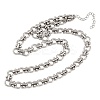 8MM 304 Stainless Steel Twisted Ring Link Chain Necklaces NJEW-Z105-04P-02-4