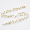 Brass Textured Paperclip Chain Necklace Making MAK-S072-02B-LG-2