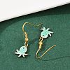 Ocean Series 304 Stainless Steel Enamel Dangle Earrings LS-EJEW-K017-01D-G-3