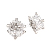 Brass Clear Cubic Zirconia Beads KK-B186-21A-P-2