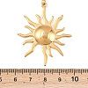 304 Stainless Steel with ABS Imitation Pearl Sun Pendant Necklaces NJEW-Z107-01G-5