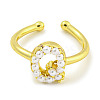 Rack Plating Brass Open Cuff Rings for Women RJEW-F162-01G-Q-2
