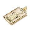 Brass Micro Pave Cubic Zirconia Pendants with Enamel KK-H458-03G-17-2