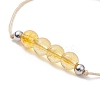 3Pcs 3 Style Natural Citrine Braided Bead Bracelets Set BJEW-JB09334-06-4