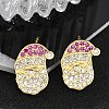 Christmas Rack Plating Brass Cubic Zirconia Stud Earrings EJEW-K245-55B-G-2