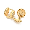 Brass Pave Clear Cubic Zirconia Hoop Earrings EJEW-M258-19G-2