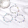3Pcs 3 Colors Handmade Evil Eye Lampwork & 304 Stainless Steel Cross Tassel Bar Link Chain Anklets for Women AJEW-AN00741-1
