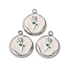 304 Stainless Steel Enamel Pendants STAS-P406-18P-01-1