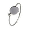 304 Stainless Steel Blank Bangle Bases with Flat Round STAS-Z088-01P-03-1
