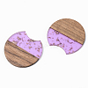 Transparent Resin & Walnut Wood Pendants X-RESI-S389-001A-B-3