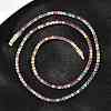 925 Sterling Silver Pave Colorful Cubic Zirconia Tennis Necklaces for Women NJEW-C096-01A-G01-3