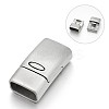 Tarnish Resistant Matte 304 Stainless Steel Rectangle Magnetic Clasps with Glue-in Ends STAS-E089-64P-1
