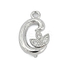 Brass Crystal Rhinestone Letter Links Connector Charms KK-S395-06P-G-1