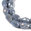 Opaque Solid Color Electroplate Glass Beads Strands EGLA-N013-P8mm-B05-3