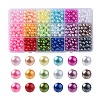 540Pcs 18 Style Spray Painted ABS Plastic Imitation Pearl Beads OACR-YW0001-35B-1