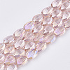 Electroplate Transparent Glass Beads Strands X-EGLA-T020-06B-1