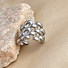 304 Stainless Steel Web Open Cuff Rings RJEW-K258-06P-1
