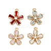 Rack Plating Brass Micro Pave Cubic Zirconia Pendants KK-C082-01G-1