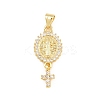 Brass Micro Pave Cubic Zirconia Pendants KK-C159-01G-1