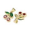 Brass Micro Pave Cubic Zirconia Charms KK-K408-53G-01-2