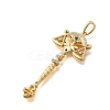 Brass Micro Pave Cubic Zirconia Big Pendants X1-KK-B147-04G-12-2