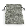 Polyester Imitation Burlap Packing Pouches Drawstring Bags X-ABAG-R005-17x23-04-1