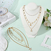 2Pcs 2 Styles Star Alloy Pendant 3 Layered Necklaces for Women NJEW-SC0001-55-3