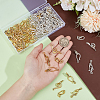 120 Sets 8 Styles Tibetan Style Alloy Hook and Eye Clasps FIND-PH0023-28-3