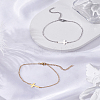 2Pcs 2 Colors 201 Stainless Steel Cable Chains Bracelets for Women Men BJEW-LP0001-46-3
