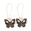 Enamel Butterfly with Skull Hoop Earrings EJEW-WH0017-73KCG-B-1
