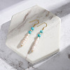 Synthetic Turquoise & Natural Baroque Freshwater Pearl & 925 Sterling Silver Dangle Earrings for Women EJEW-G412-01G-3