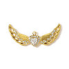 304 Stainless Steel with Cubic Zirconia Pendants STAS-OY001-64G-1