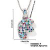 Brass Pave Colorful Cubic Zirconia Letter Pendant Box Chain Necklaces NU0575-32-1