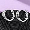 Brass Twist Hoop Earrings EJEW-A143-15S-1