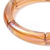 4Pcs 4 Color Acrylic Curved Tube Stretch Bracelets Set for Women BJEW-JB09305-02-5