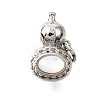 Brass Micro Pave Cubic Zirconia Shell Pendants KK-D356-17P-1