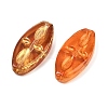 Baking Paint and Golden Metal Enlaced Glass Beads X-DGLA-T004-11M-2