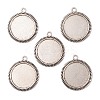 Tibetan Style Alloy Flat Round Pendant Cabochon Settings X-TIBEP-M022-54AS-1