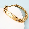 304 Stainless Steel Cuban Link Chain Bracelets for Men Women BJEW-C124-02G-3