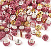 120Pcs 4 Styles Flat Round Iron Rhinestone Spacer Beads FIND-TA0005-68-3