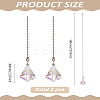 2Pcs Glass Charms Ceiling Fan Pull Chain Extenders HJEW-LP00053-2