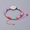 Handmade Polymer Clay Heishi Beads Kids Braided Bracelets BJEW-JB04317-5